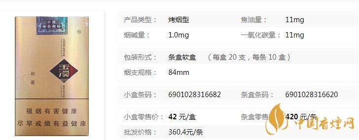 玉溪軟和諧軟包多少錢?玉溪軟和諧香煙價格及參數(shù)