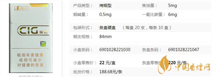 貴煙白喜格5mg零售價(jià)多少 貴煙白喜格5mg價(jià)格查詢一覽